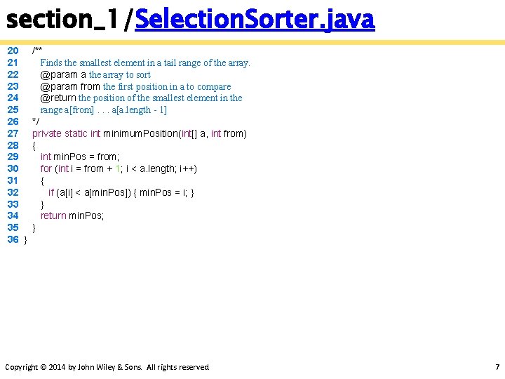 section_1/Selection. Sorter. java 20 21 22 23 24 25 26 27 28 29 30