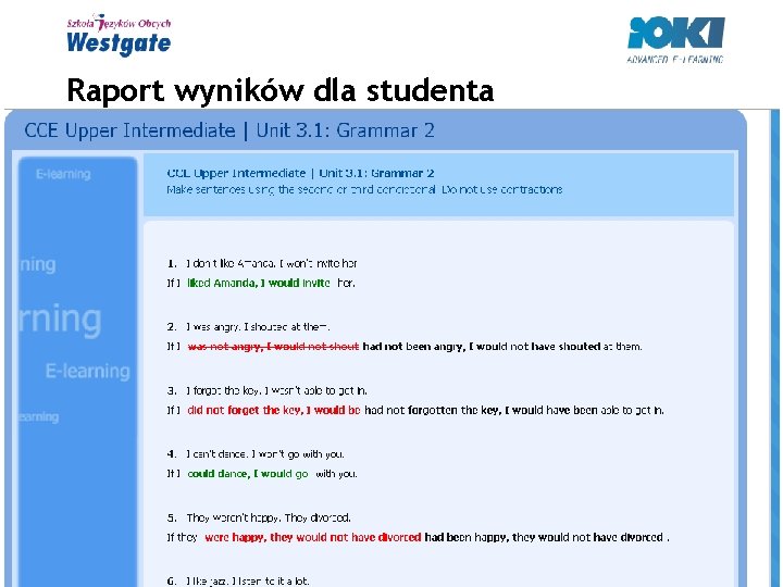 Raport wyników dla studenta 