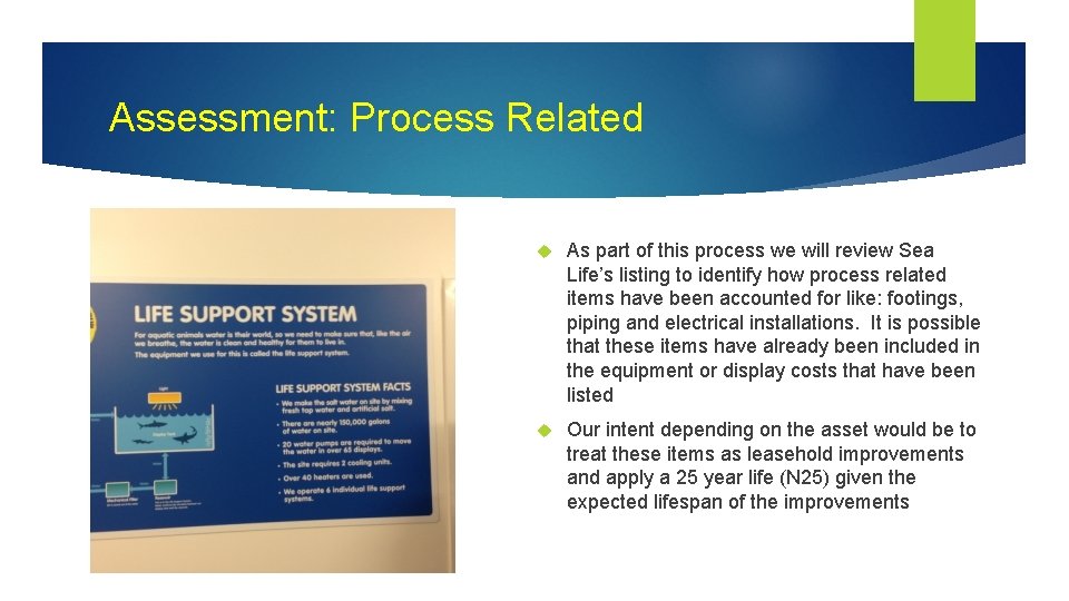 Assessment: Process Related As part of this process we will review Sea Life’s listing