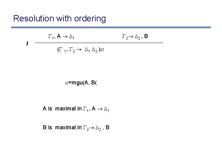 Resolution with ordering 1 , A 1 I ( 1, 2 1 2 )