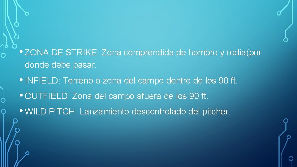  • ZONA DE STRIKE: Zona comprendida de hombro y rodia(por donde debe pasar.