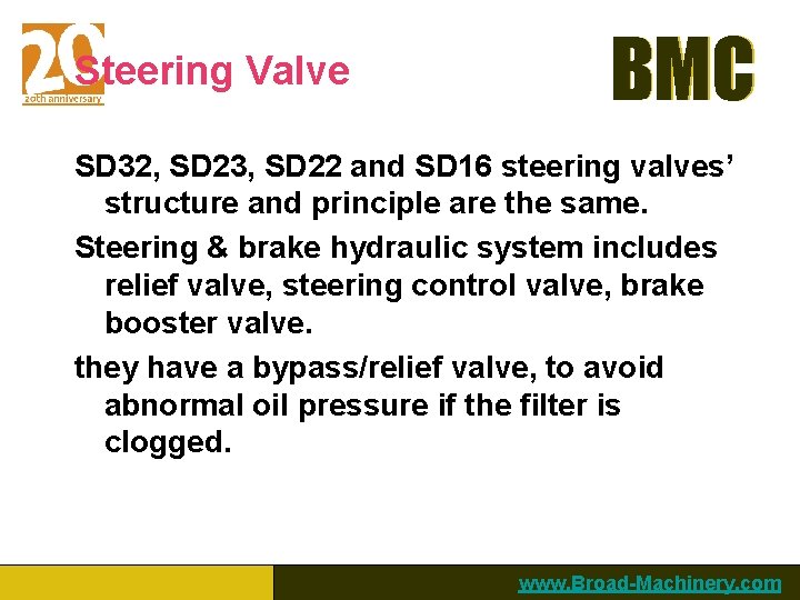 Steering Valve BMC SD 32, SD 23, SD 22 and SD 16 steering valves’