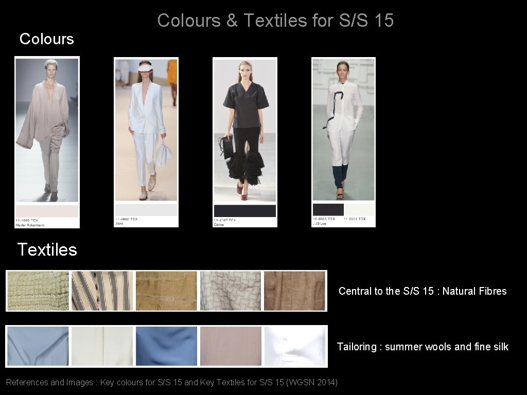 Colours & Textiles for S/S 15 Textiles Central to the S/S 15 : Natural