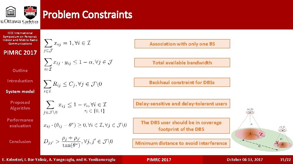 Problem Constraints IEEE International Symposium on Personal, Indoor and Mobile Radio Communications Association with