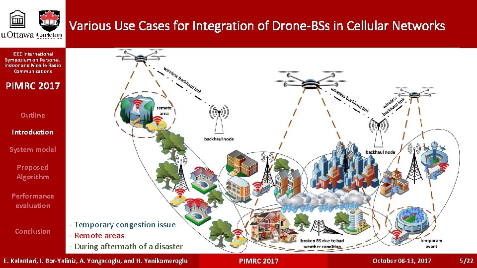 Various Use Cases for Integration of Drone-BSs in Cellular Networks IEEE International Symposium on