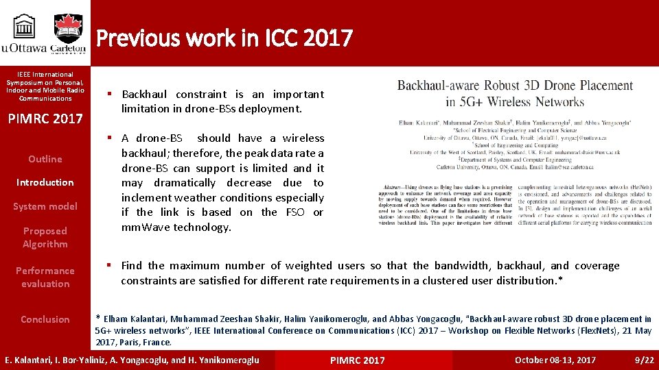 Previous work in ICC 2017 IEEE International Symposium on Personal, Indoor and Mobile Radio