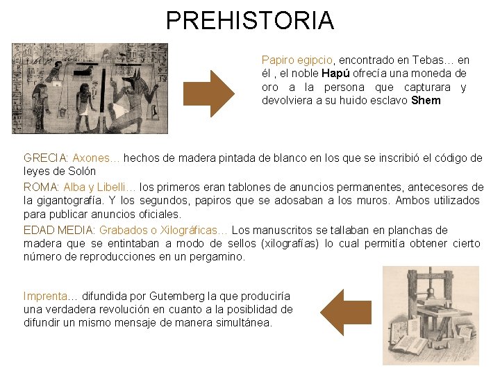 PREHISTORIA Papiro egipcio, encontrado en Tebas… en él , el noble Hapú ofrecía una