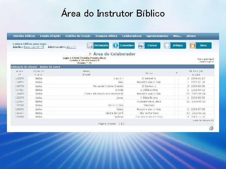 Área do Instrutor Bíblico 