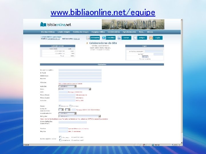 www. bibliaonline. net/equipe 