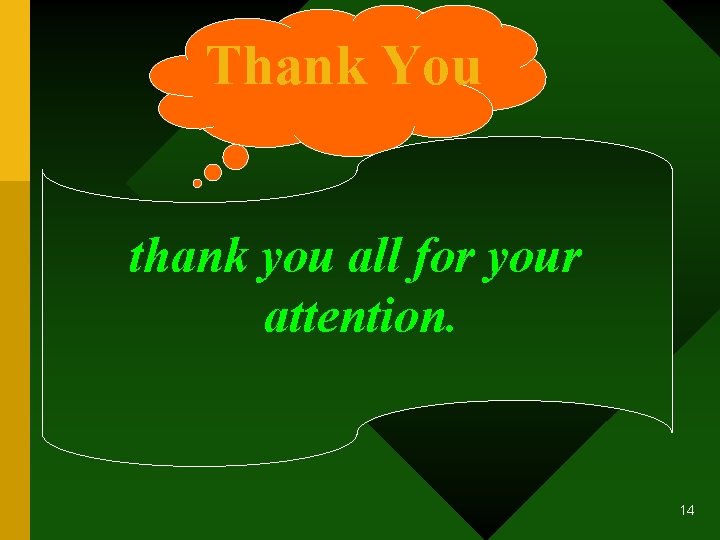 Thank You thank you all for your attention. 14 