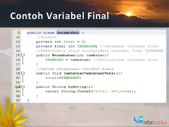 Contoh Variabel Final 