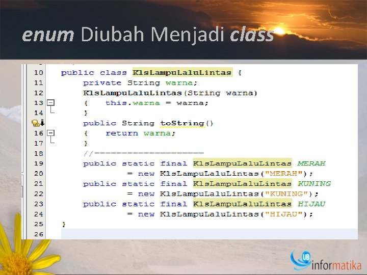 enum Diubah Menjadi class 