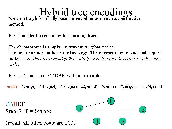 Hybrid tree encodings We can straightforwardly base our encoding over such a constructive method.