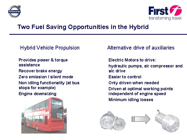 Two Fuel Saving Opportunities in the Hybrid Vehicle Propulsion Provides power & torque assistance