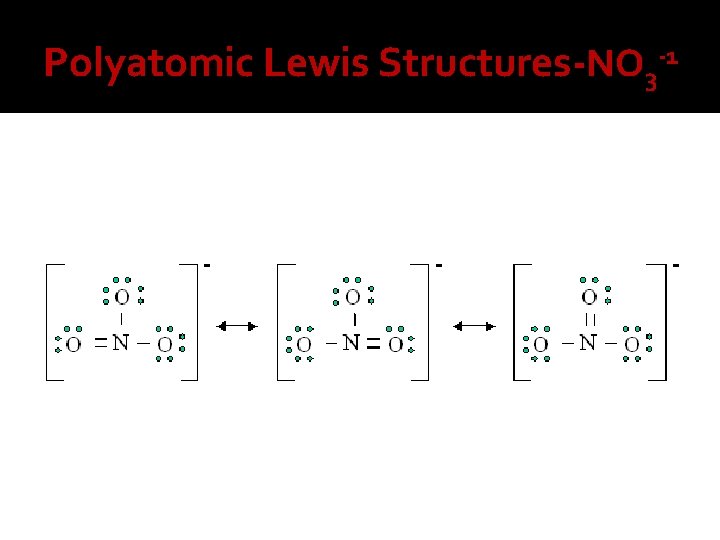Polyatomic Lewis Structures-NO 3 -1 