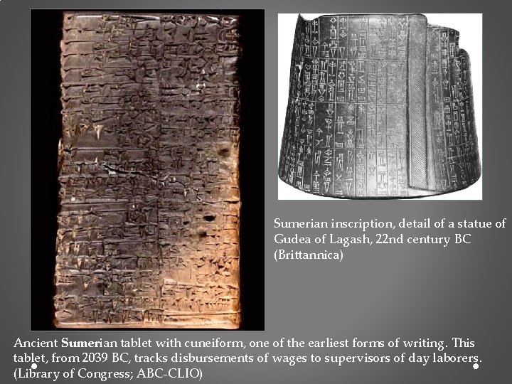 Sumerian inscription, detail of a statue of Gudea of Lagash, 22 nd century BC