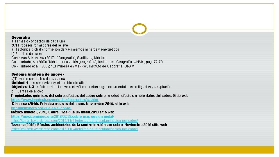 Geografía a)Temas o conceptos de cada una 3. 1 Procesos formadores del relieve a)