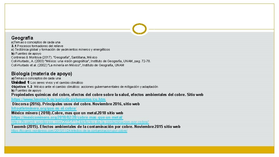 Geografía a)Temas o conceptos de cada una 3. 1 Procesos formadores del relieve a)