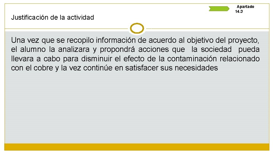 Justificación de la actividad Apartado 14. 3 Una vez que se recopilo información de