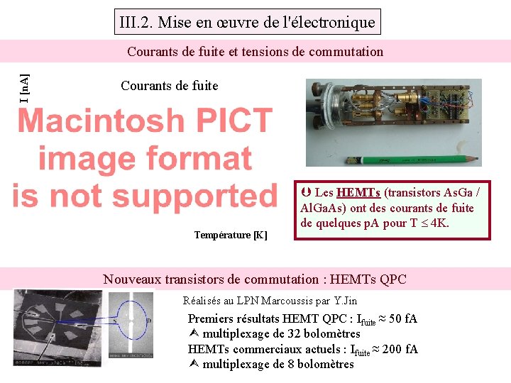 III. 2. Mise en œuvre de l'électronique I [n. A] Courants de fuite et