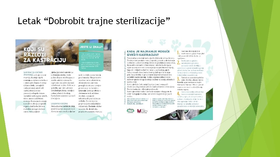 Letak “Dobrobit trajne sterilizacije” 