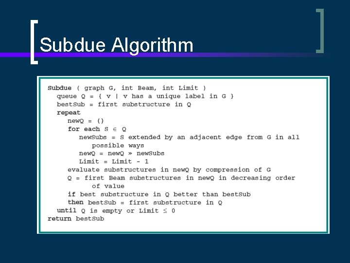Subdue Algorithm 