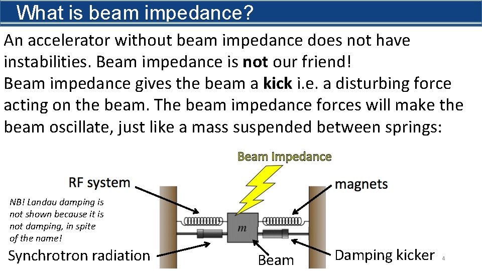 What is beam impedance? An accelerator without beam impedance does not have instabilities. Beam
