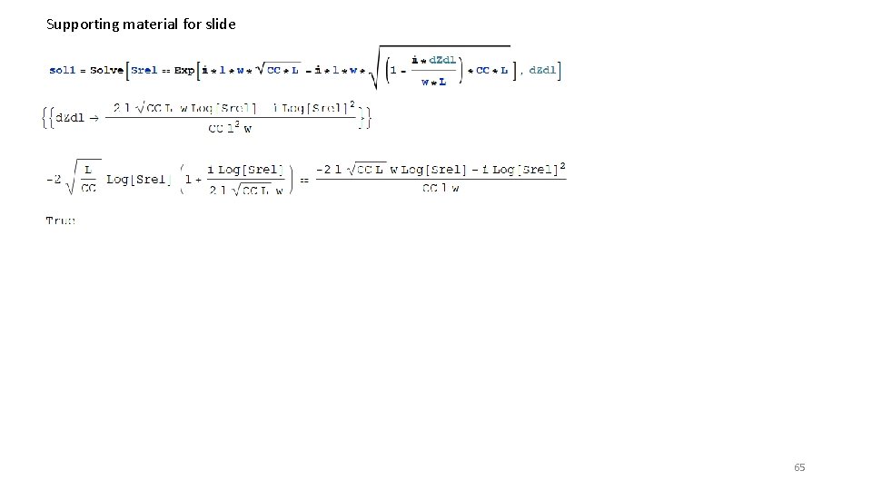 Supporting material for slide 65 
