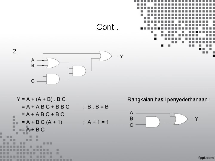 Cont. . 2. Rangkaian hasil penyederhanaan : 