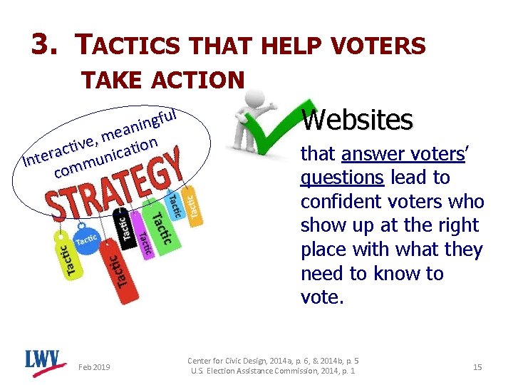 3. TACTICS THAT HELP VOTERS TAKE ACTION l u f g nin a e