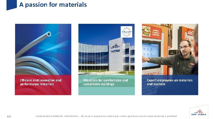 A passion for materials Efficient and innovative and performance materials 12 / Materials for