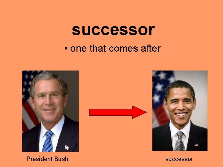 successor • one that comes after President Bush successor 