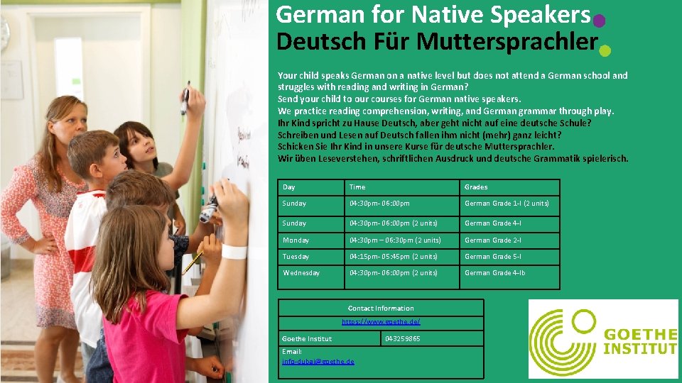 German for Native Speakers Deutsch Für Muttersprachler Your child speaks German on a native