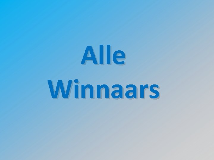 Alle Winnaars 