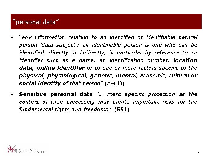 “personal data” • “any information relating to an identified or identifiable natural person 'data