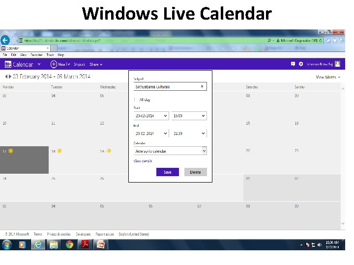 Windows Live Calendar 
