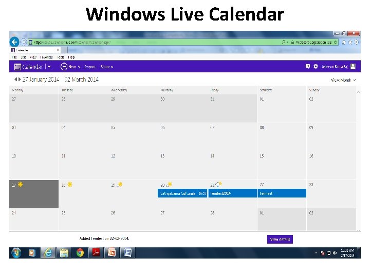 Windows Live Calendar 