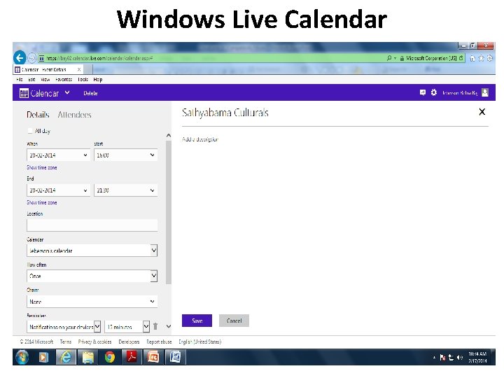 Windows Live Calendar 