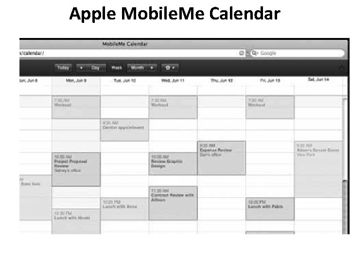 Apple Mobile. Me Calendar 