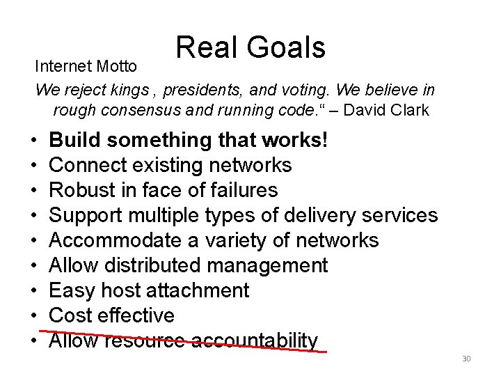 Real Goals Internet Motto We reject kings , presidents, and voting. We believe in