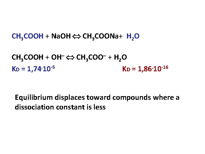 CH 3 COOH + Na. OH CH 3 COONa+ H 2 O CH 3