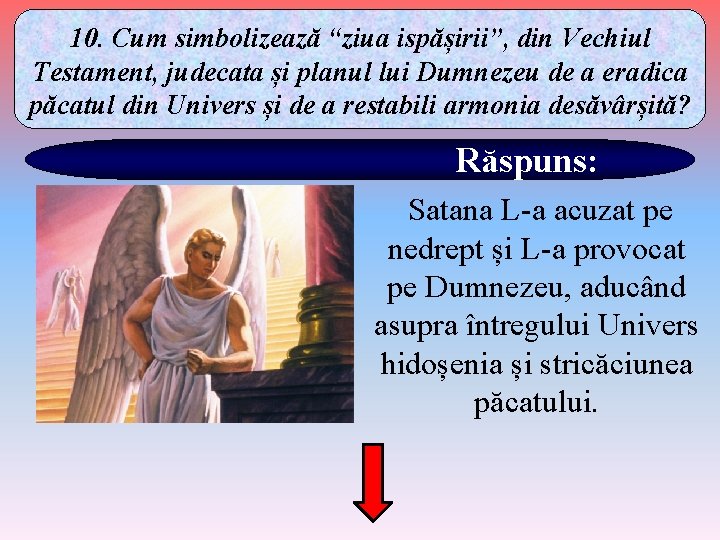 10. Cum simbolizează “ziua ispășirii”, din Vechiul Testament, judecata și planul lui Dumnezeu de