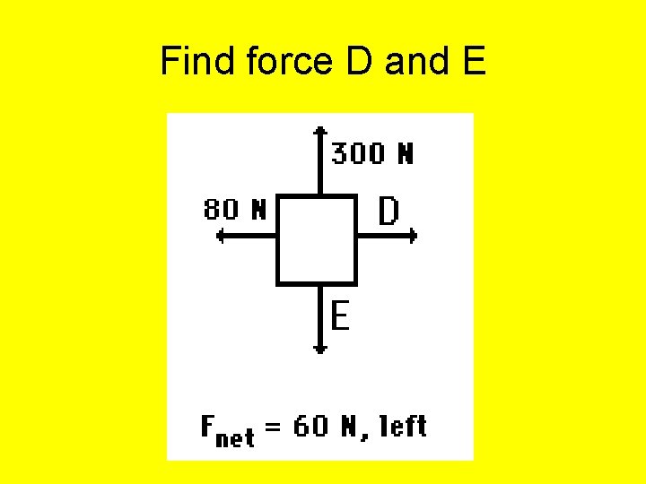 Find force D and E 