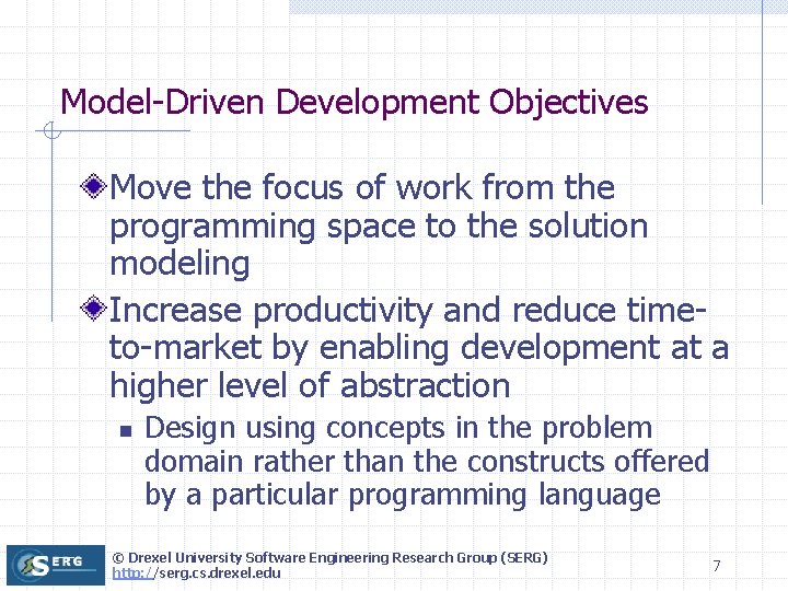 ModelDriven Development Brian Mitchell Drexel University Software ...