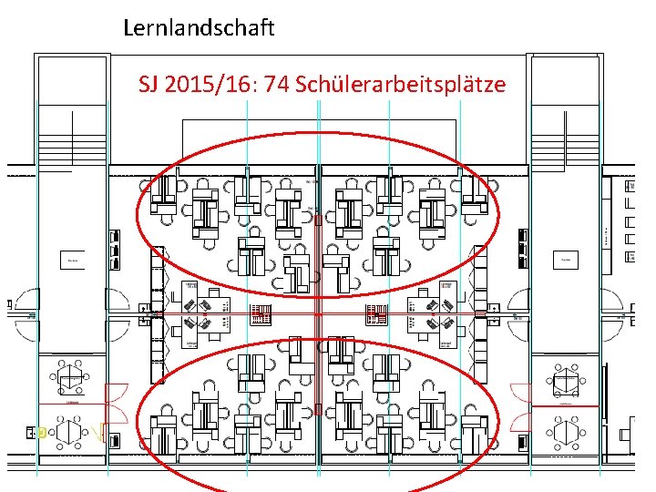 Lernlandschaft SJ 2015/16: 74 Schülerarbeitsplätze 