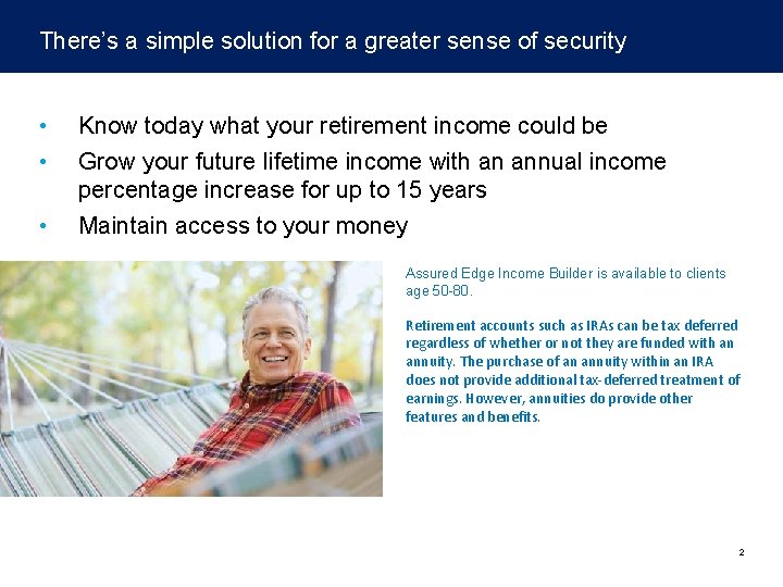 There’s a simple solution for a greater sense of security • • • Know