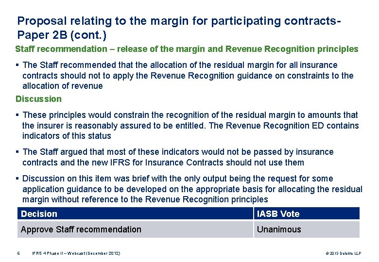 Proposal relating to the margin for participating contracts. Paper 2 B (cont. ) Staff