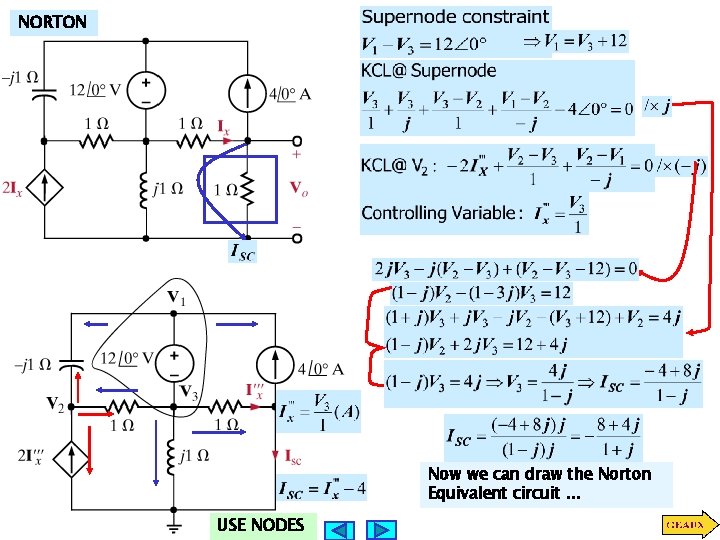 NORTON Now we can draw the Norton Equivalent circuit. . . USE NODES NORTON Now we can draw the Norton Equivalent circuit. . . USE NODES