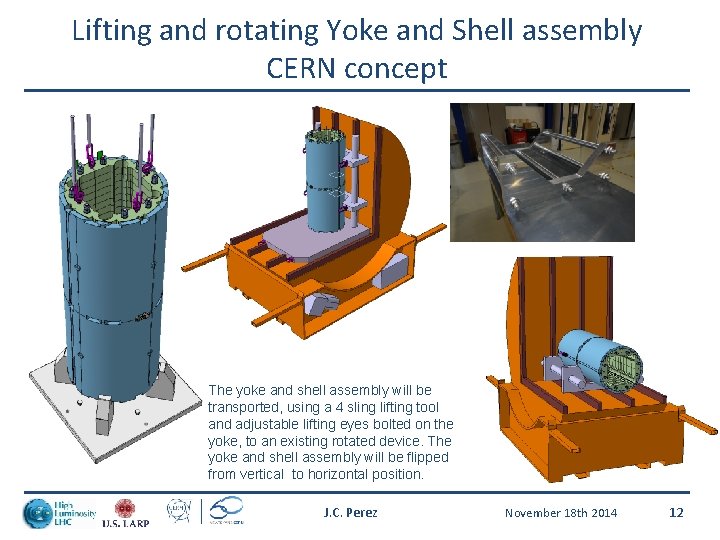 Lifting and rotating Yoke and Shell assembly CERN concept The yoke and shell assembly
