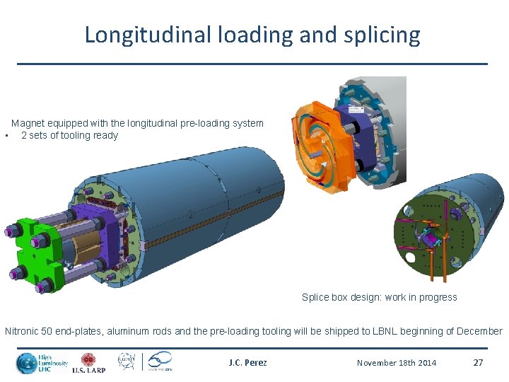 Longitudinal loading and splicing Magnet equipped with the longitudinal pre-loading system • 2 sets